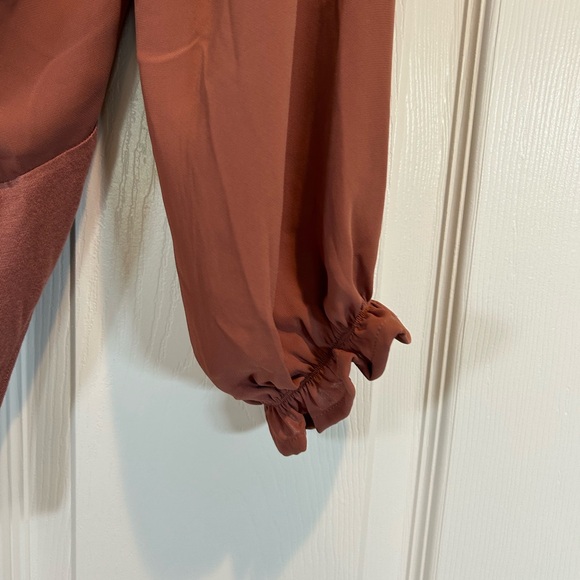 Women's Ruffled Rust Bodysuit - Picture 5 of 7